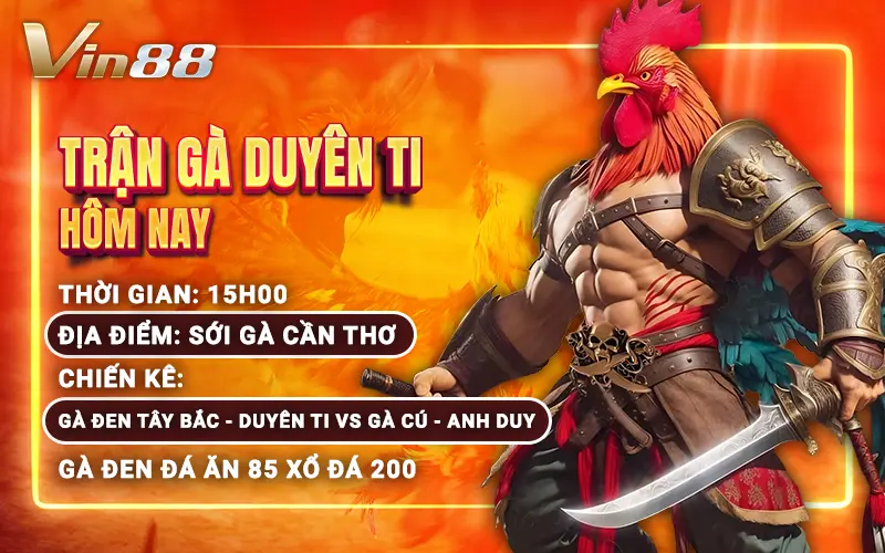 Nhà tài trợ trận gà duyên ti hôm nay